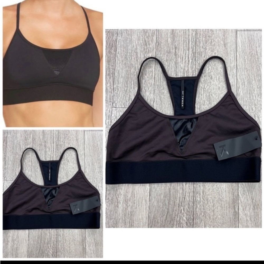 KORAL Women’s Trifecta Versatility Bra Color-Chocolate/Black Size- Large NWT
